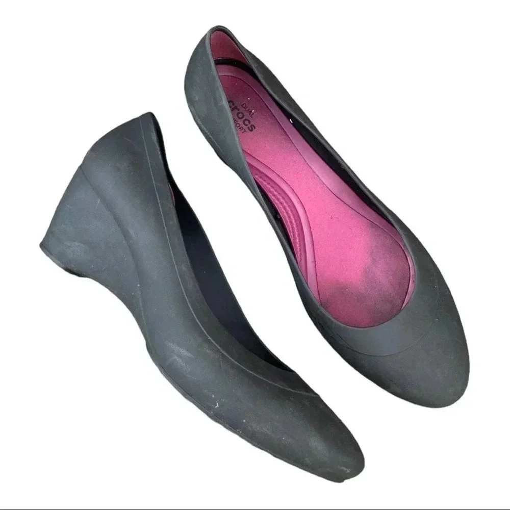 Crocs wedge black size 39